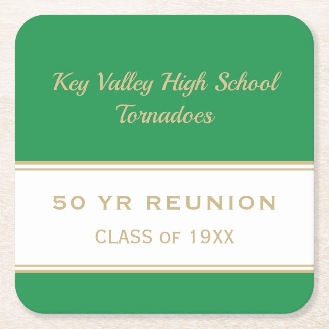 Any Year Custom Class Reunion party Paper Coaster (Front)