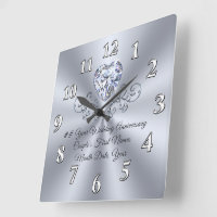 Diamond Personalized 60th Anniversary Gifts CLOCK