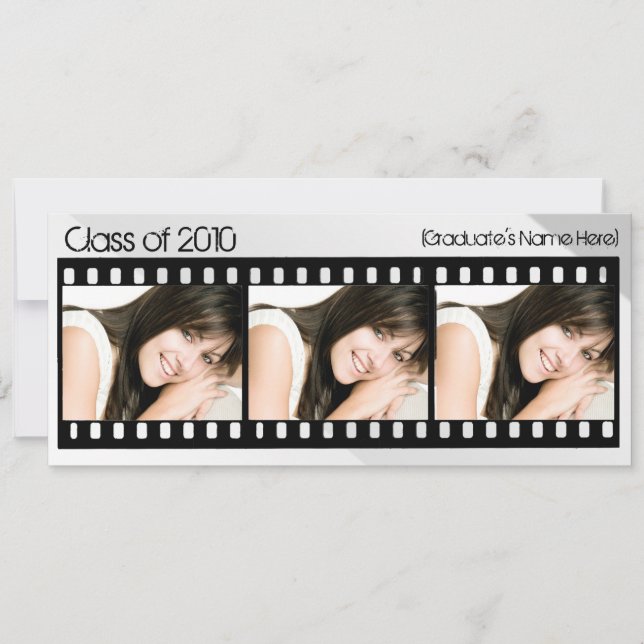 Any Year~ Custom Three Photo Filmstrip Graduation Invitation (Front)