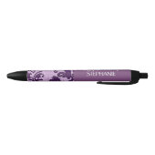 Any Year Damask Birthday For Her Purple A01 Black Ink Pen (Bottom)