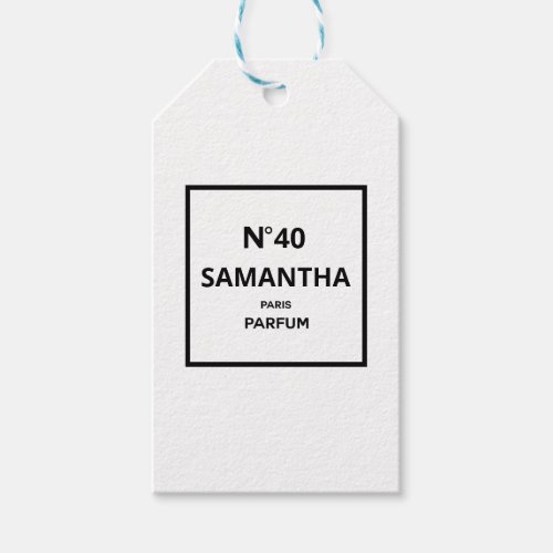 ANY YEAR Designer Perfume Bottle Birthday Gift Tags