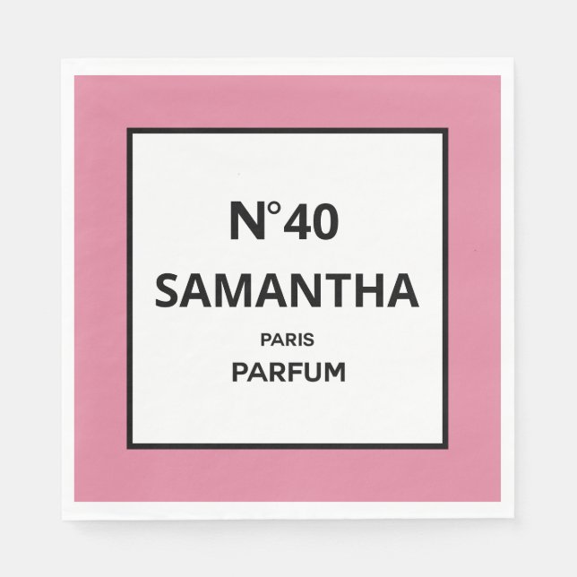 ANY YEAR Designer Perfume Bottle Birthday Napkins (Front)