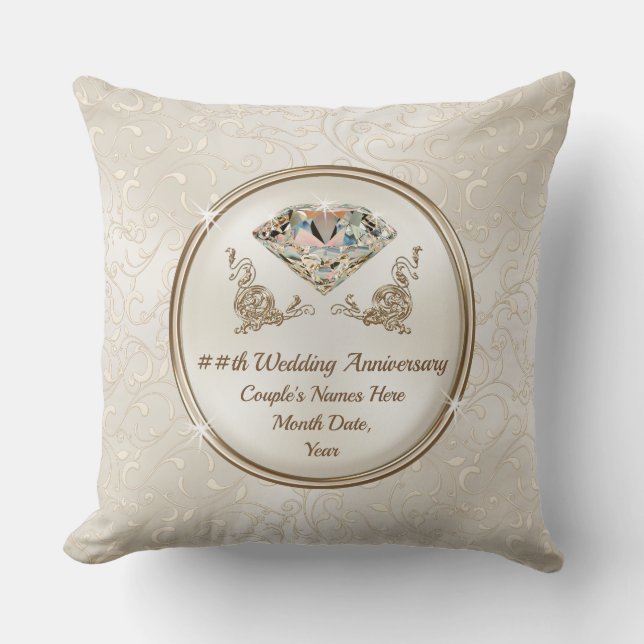 Any Year Diamond Wedding Anniversary Gift Ideas Throw Pillow (Front)