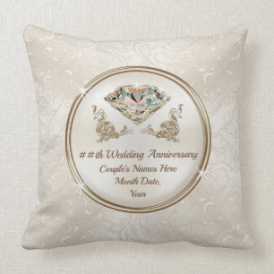 Any Year Diamond Wedding Anniversary Gift Ideas Throw Pillow