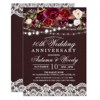 ANY YEAR - Floral Wedding Anniversary Invitation