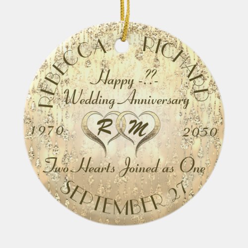 Any Year Gold Ceramic Ornament
