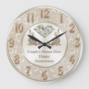 ANY YEAR Gorgeous Personalized Anniversary Gifts Large Clock