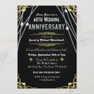 ANY YEAR Great Gatsby Anniversary Invitation