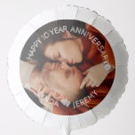 ANY YEAR Happy Anniversary Photo Balloon<br><div class="desc">This beautiful 10 years Anniversary Balloon will make a great anniversary gift or party decoration. Just add a photo of the couple and the number of years,  and add the names. You can also change font and heart element color to better match your photo,  just click on "Customize futher".</div>