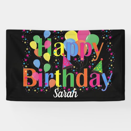 Any Year Happy Birthday Personalised Banner