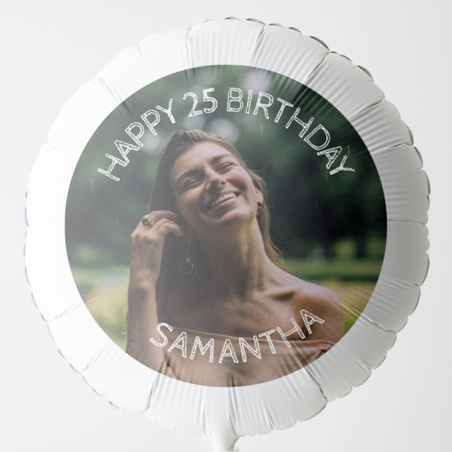 ANY YEAR Happy Birthday Photo Balloon (Front)