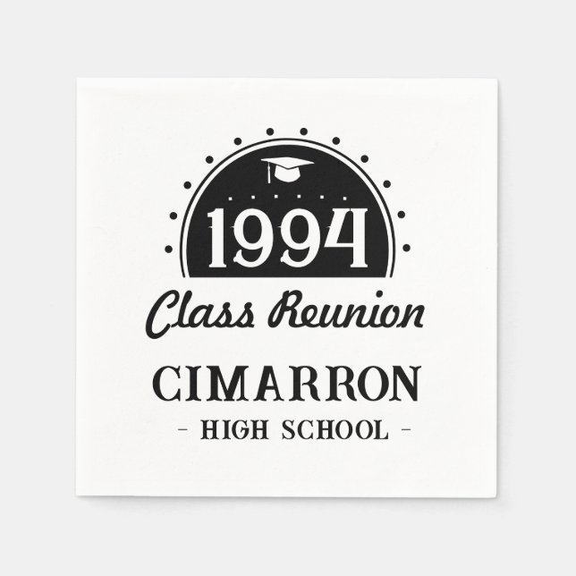 Any Year Highschool Class Reunion Napkins (Front)