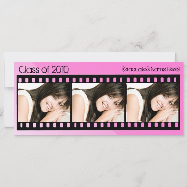 Any Year ~ Hot Pink Film Graduation Announcement (Front)