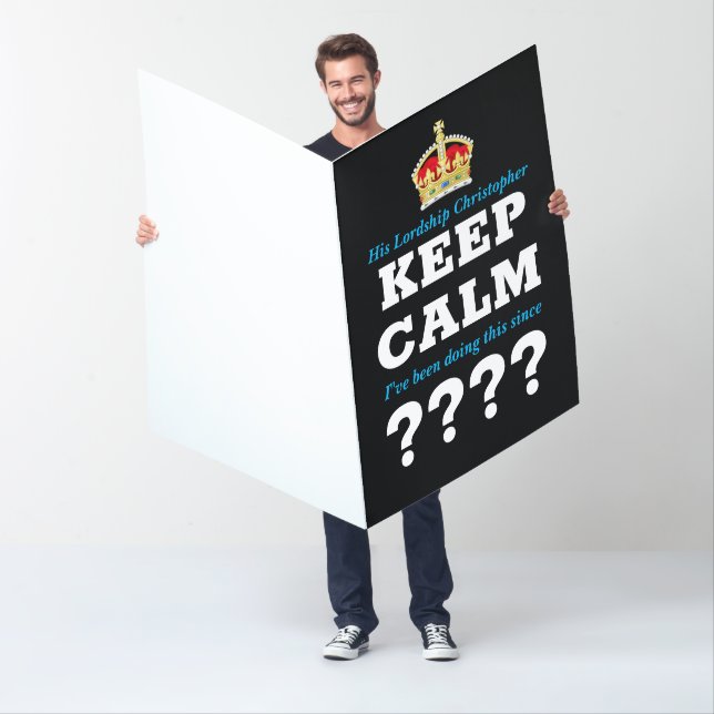 Any Year Keep Calm Add Message Milestone Birthday Card (In Situ)