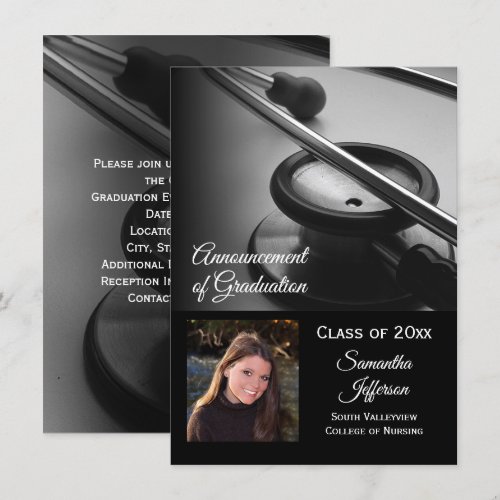 Any Year- Medical School, Nursing Photo Graduation Personalized Announcements