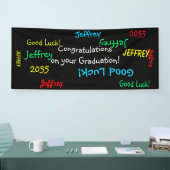 ANY YEAR, Name Multi Color FUN Graduation Party Banner (Tradeshow)