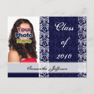 Any Year~ Navy/White Fancy Graduation Announcement