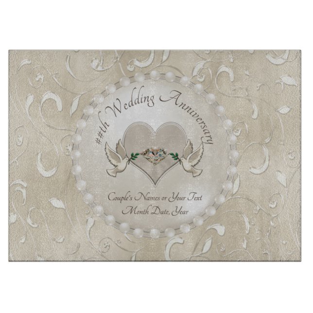 Any Year Personalized Anniversary Gifts for Wife Cutting Board (Front)