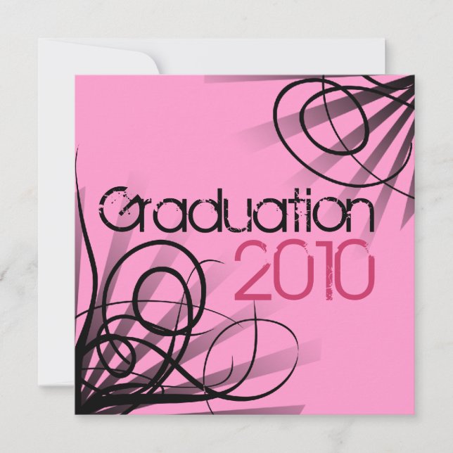 Any Year- Pink Graduation Party Invitation (Front)