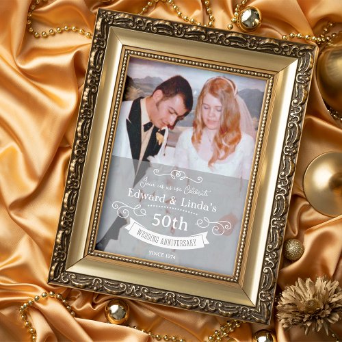 ANY YEAR _ Retro Wedding Anniversary Invitation