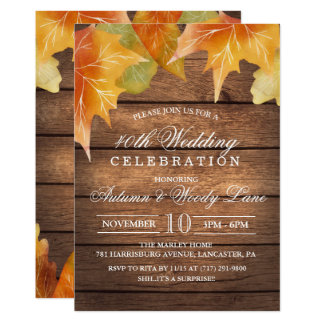 ANY YEAR - Rustic Wedding Anniversary Invitation