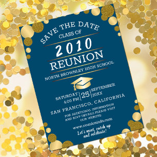 Any Year School Class Reunion Invitation Postcard