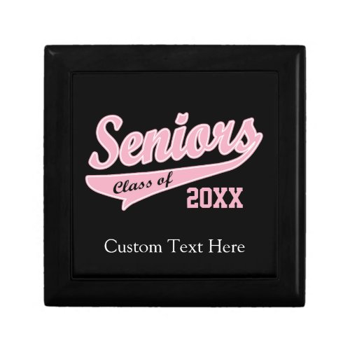 Any Year Senior Class PinkBlack Graduation Gift Box