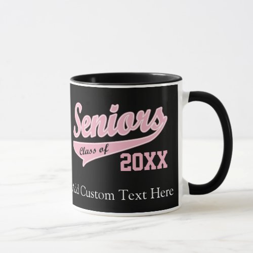 Any Year Senior Class PinkBlack Graduation Mug