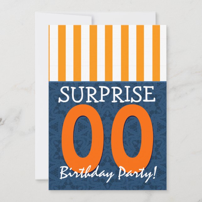ANY YEAR Surprise Birthday Blue Orange Template 2 (Front)