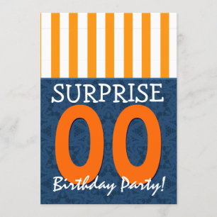 ANY YEAR Surprise Birthday Blue Orange Template 2