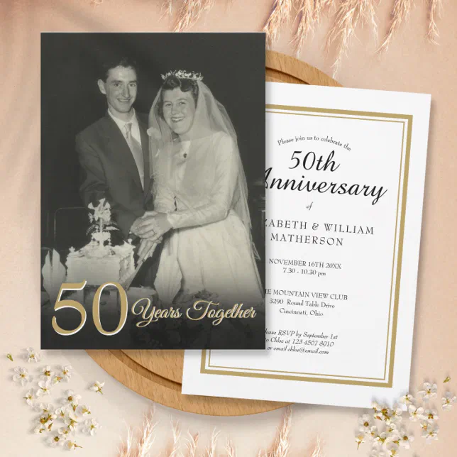 Any Year Together Wedding Anniversary Photo Invitation | Zazzle