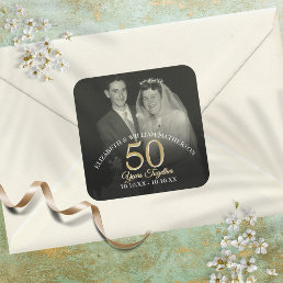 Any Year Together Wedding Anniversary Photo Square Sticker