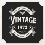 Any Year Vintage Birthday Square Paper Coaster<br><div class="desc">Custom year vintage birthday coaster.</div>