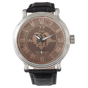 Any Year Vintage Copper Look Wedding Anniversary Watch