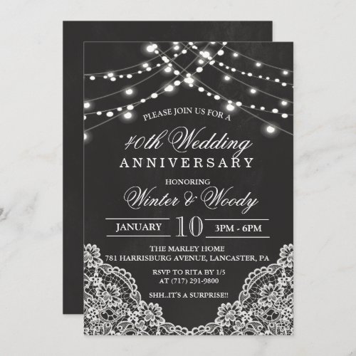 ANY YEAR _ Wedding Anniversary Chalk Invitation