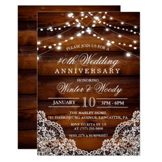 ANY YEAR - Wedding Anniversary Wood Invitation