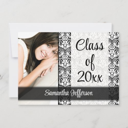 Any Year~ White Formal Design Photo Graduation Personalized Announcement