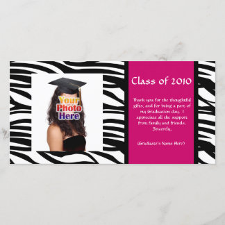 Any Year~ Zebra Graduation Thank You/Announcement Thank You Card