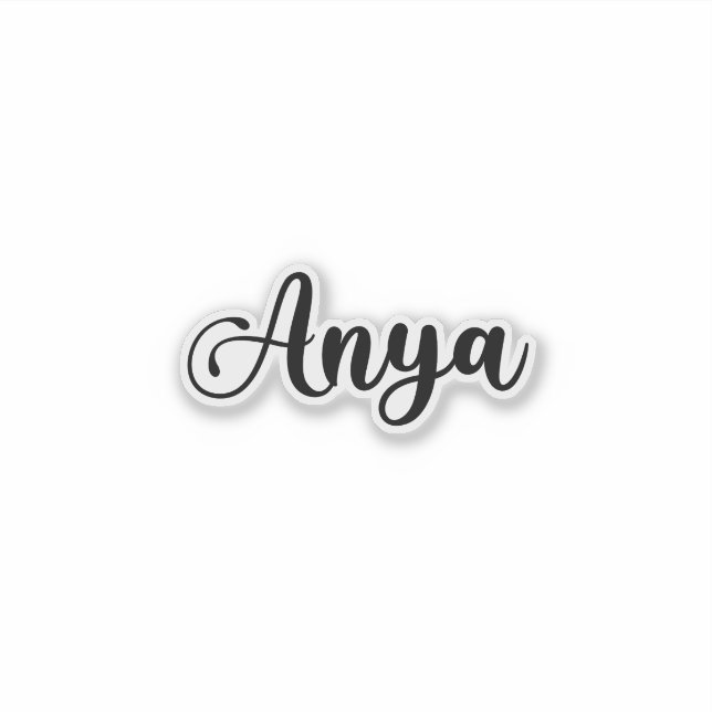 Anya Name - Handwritten Calligraphy Sticker | Zazzle