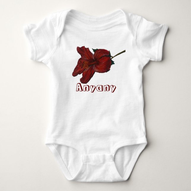 Anyany and Hibiscus (no mälk) Baby Bodysuit (Front)