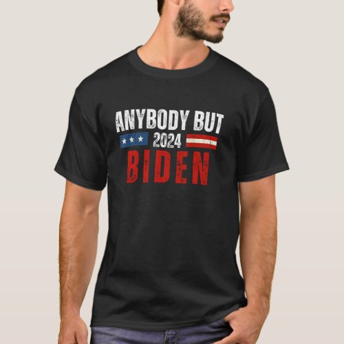 Anybody But Biden Funny Election 2024 Vintage Amer T_Shirt