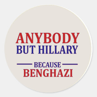 Anybody But Hillary Classic Round Sticker