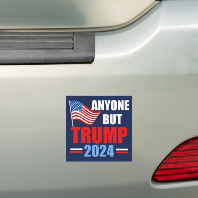Anyone But Trump 2024 Funny Political Blue Car Magnet (In Situ)