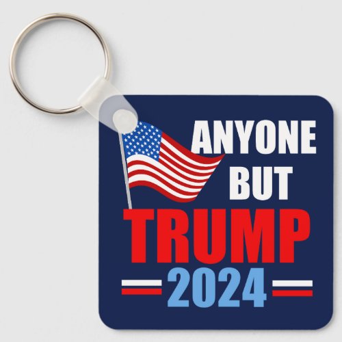 Anyone But Trump 2024 Funny Political Blue Keychain