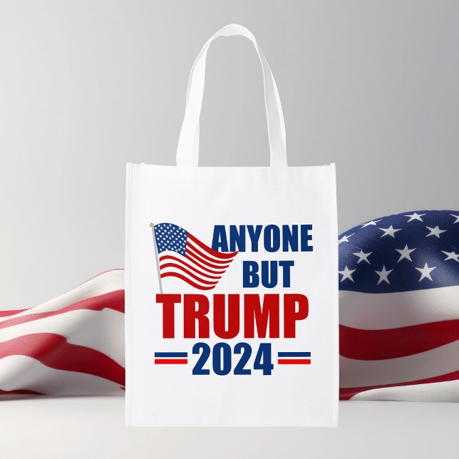 Anyone But Trump 2024 Funny Political Grocery Bag (Creator Uploaded)