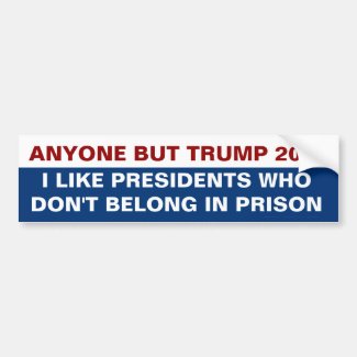 Anyone But Trump for President 2020 Prison Quote Bumper Sticker
