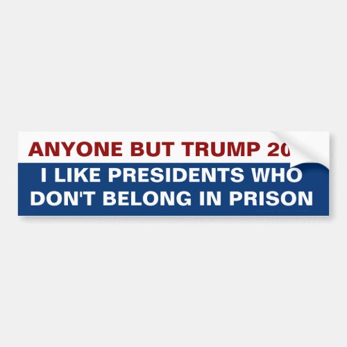 Anyone But Trump for President 2024 Prison Quote Bumper Sticker