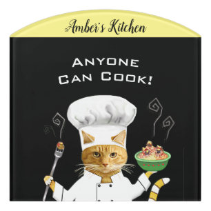 Anyone Can Cook! Black Contour Room Sign