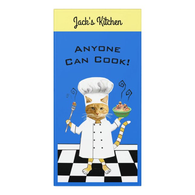 Anyone Can Cook Deep-Blue Kitchen Sign (Classic Front Vert)