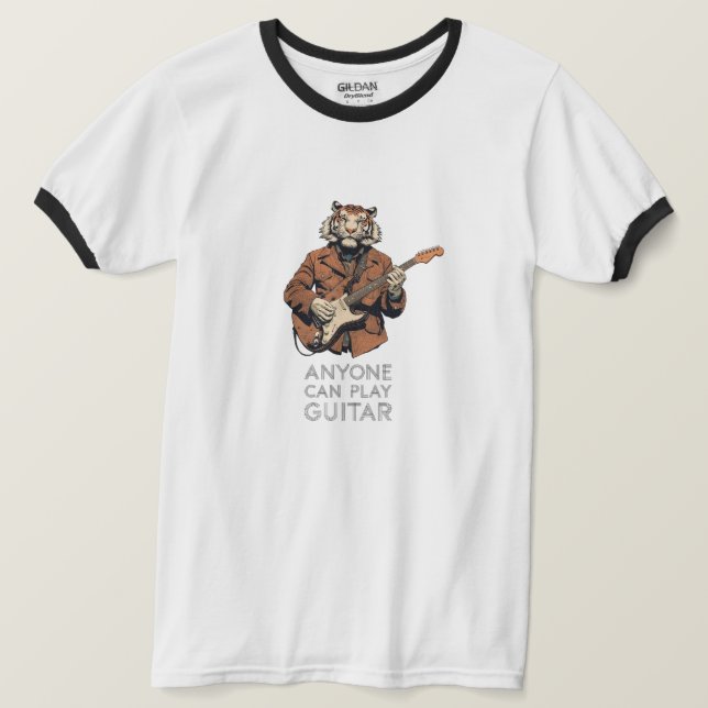 anyone can play guitar T-Shirt (Design Front)